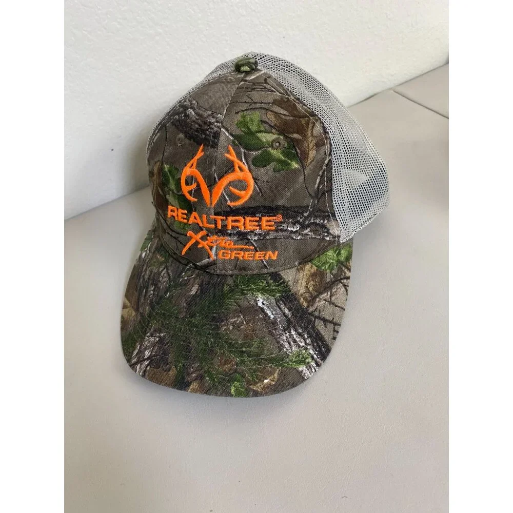 Realtree Edge Camo Hat Mesh Back Orange Logo Design One size Outdoor Hunting